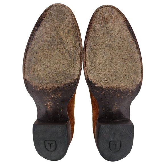 Tecovas The Chance Rust Brown Suede Urban Chelsea Boots Mens 9 Ankle Dress Shoes - Picture 3 of 15